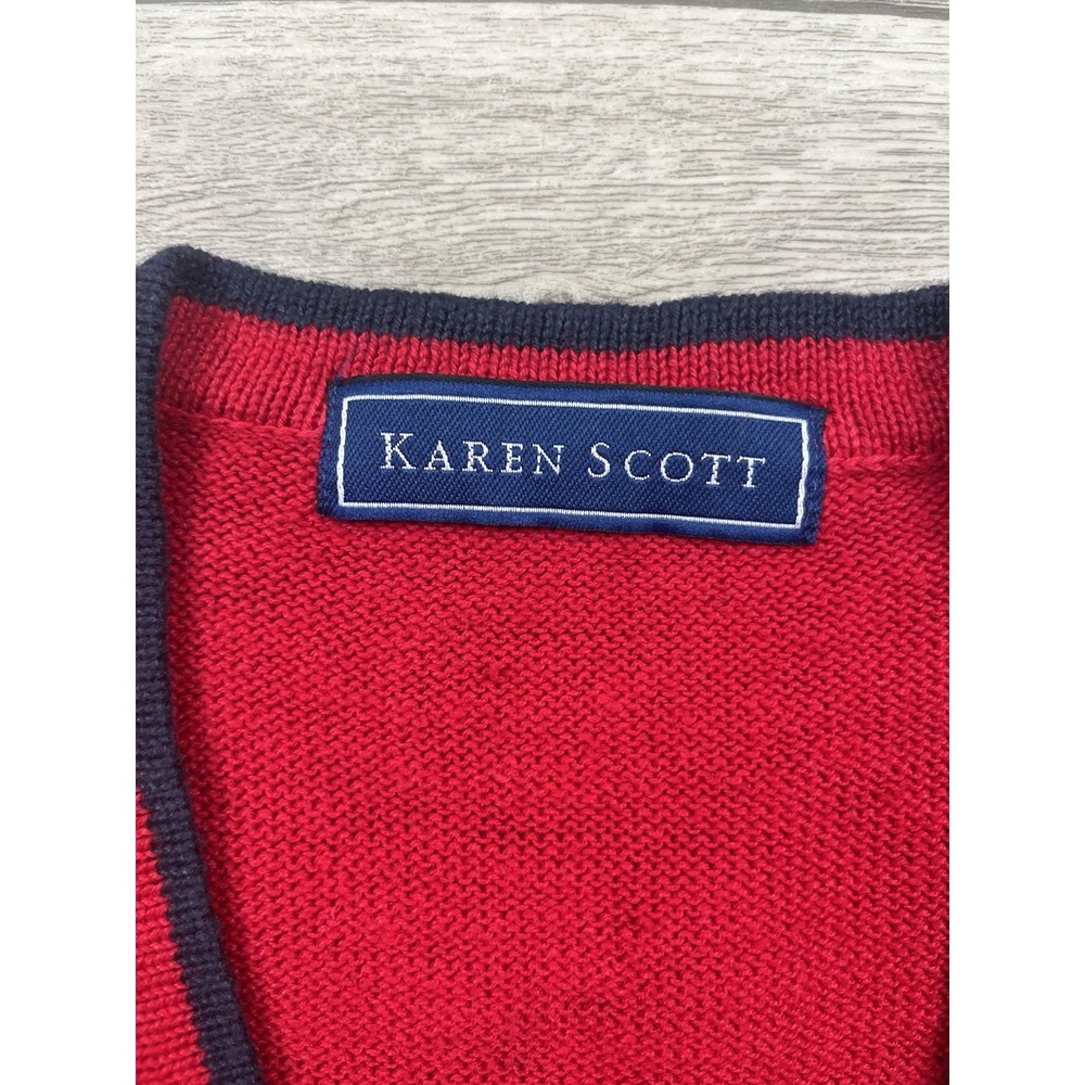 Vintage Karen Scott Sweater Vest Women Small Teacher School Art to Wear Novelty - Picture 2 of 10